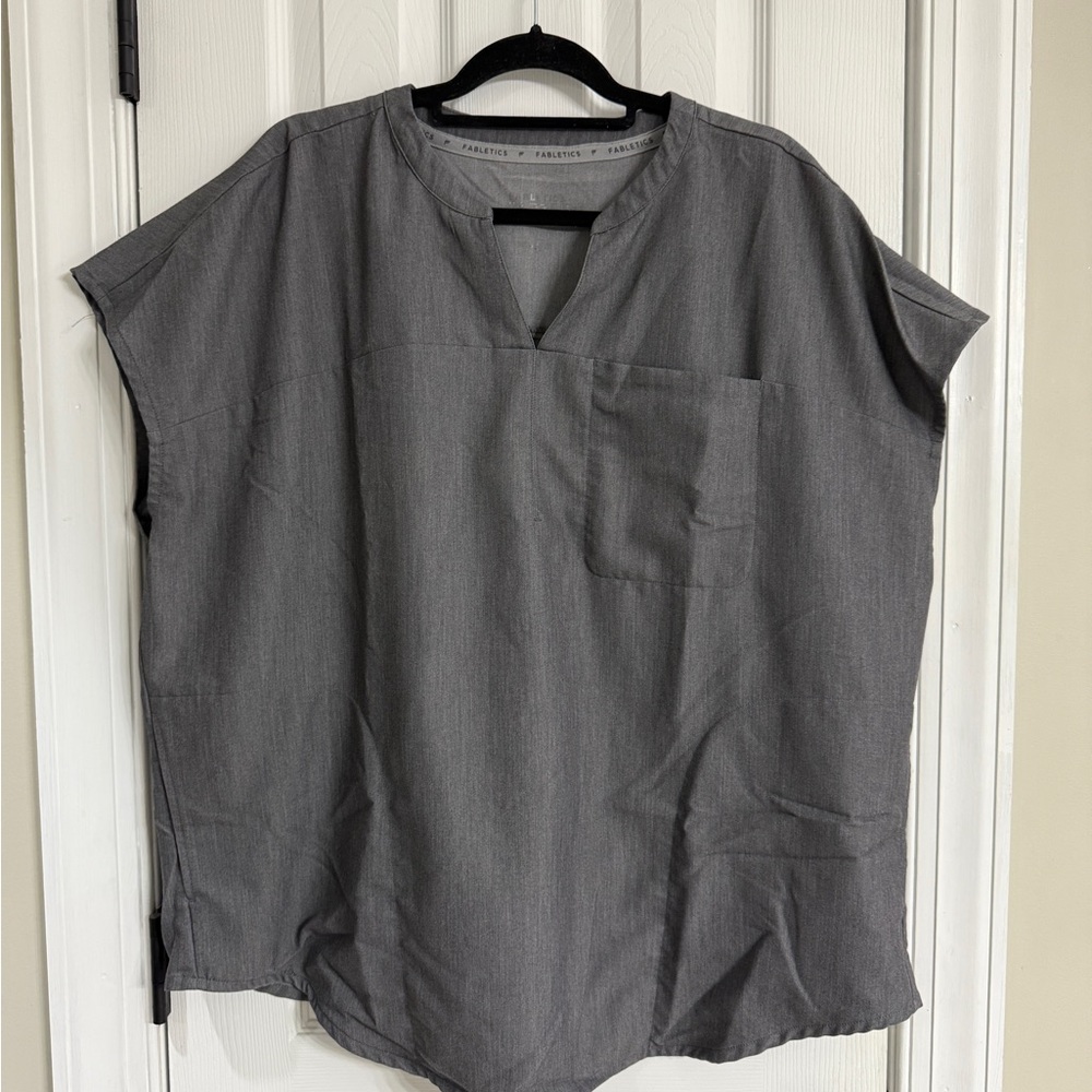 Fabletics Gray Casual Button Down Shirt Comfortable Fit
